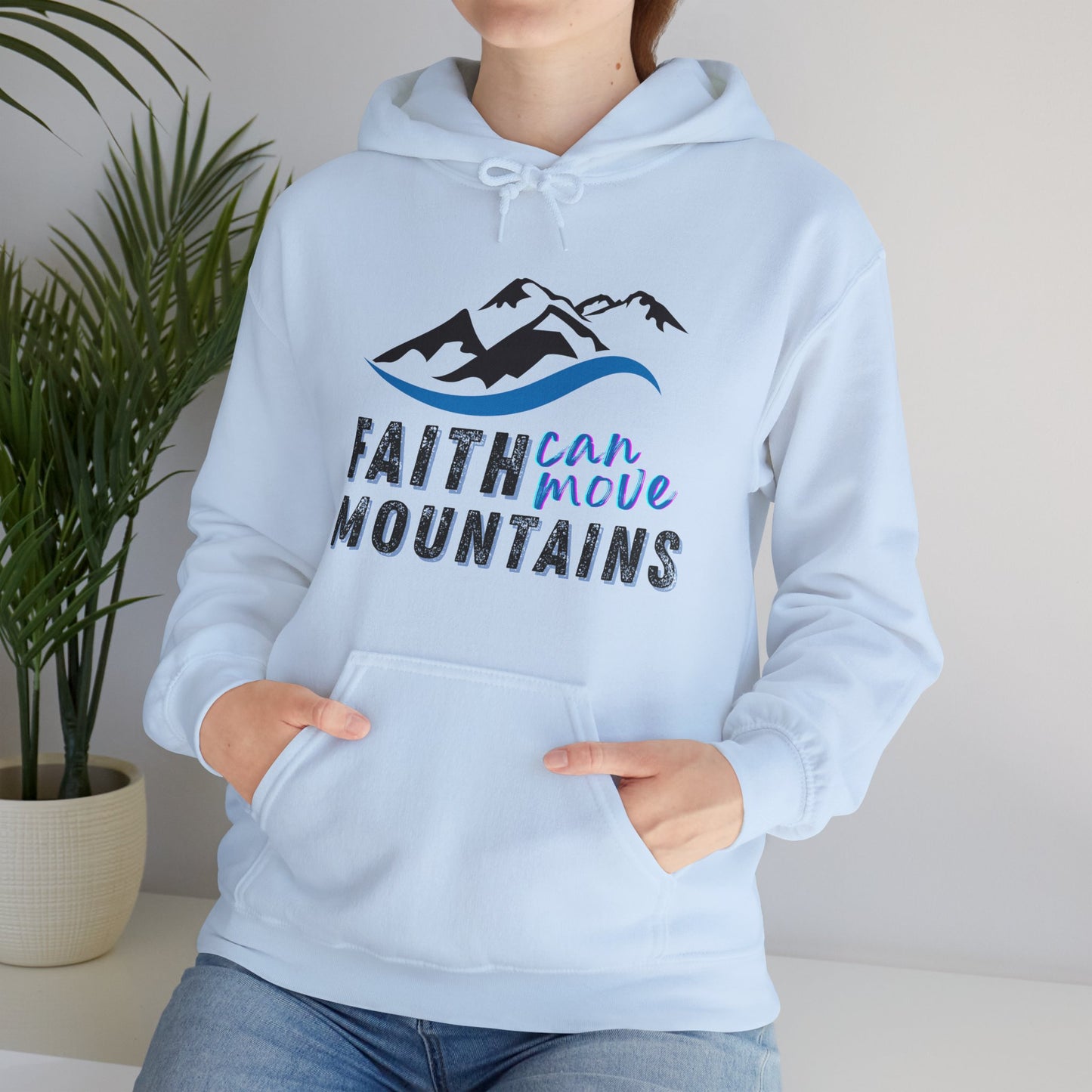 Faith Can Move Mountains Unisex Heavy Blend™ Hooded Sweatshirt