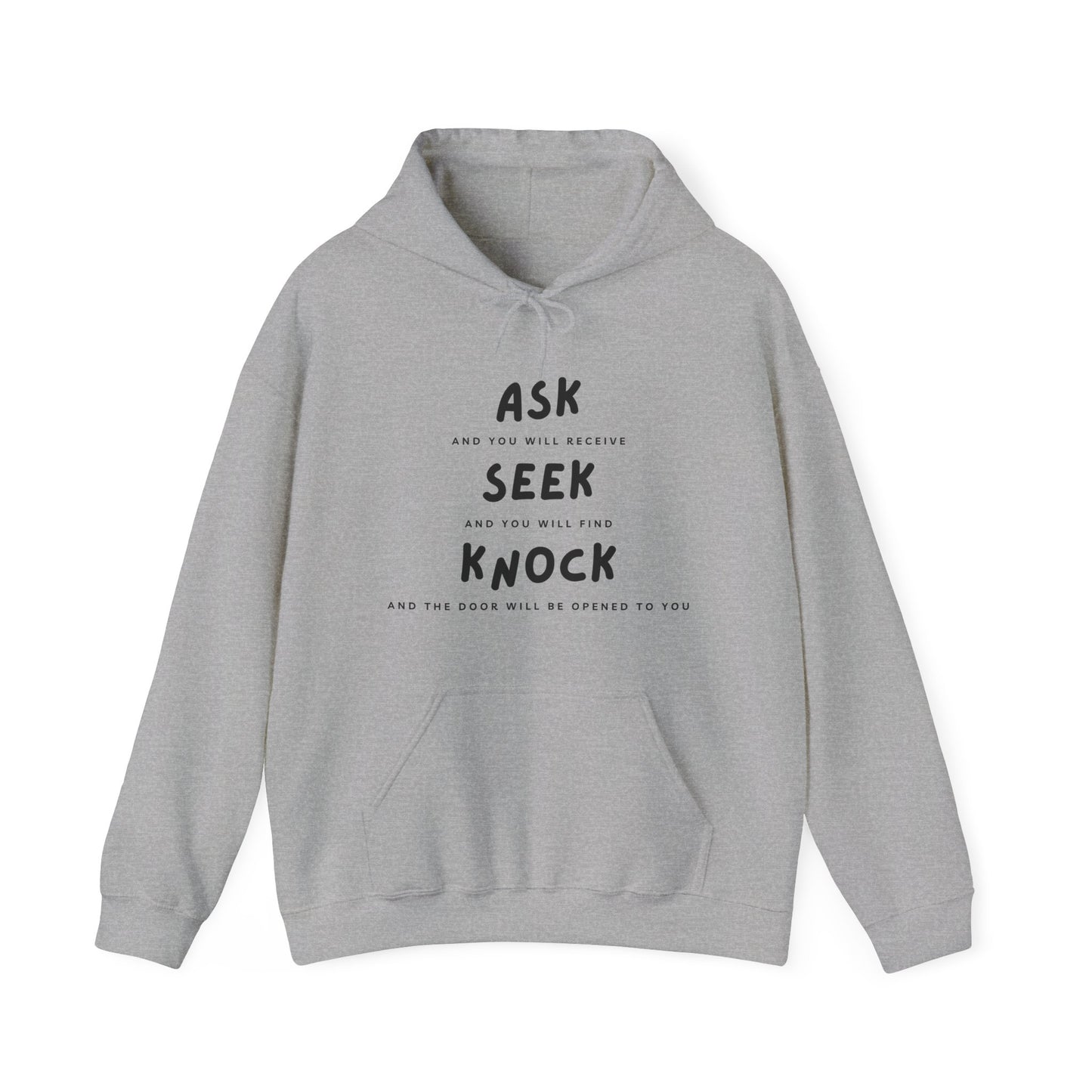 Ask, Seek, and Knock Unisex Heavy Blend™ Hooded Sweatshirt