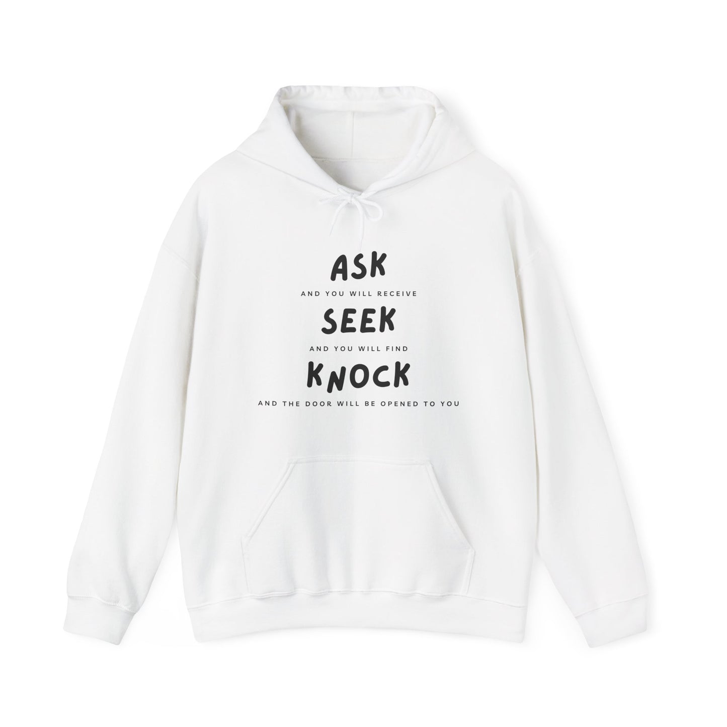 Ask, Seek, and Knock Unisex Heavy Blend™ Hooded Sweatshirt