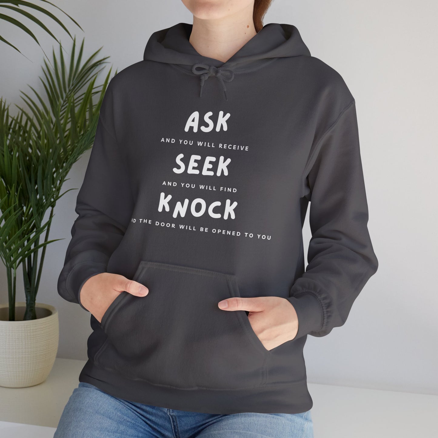 Ask, Seek, and Knock Unisex Heavy Blend™ Hooded Sweatshirt