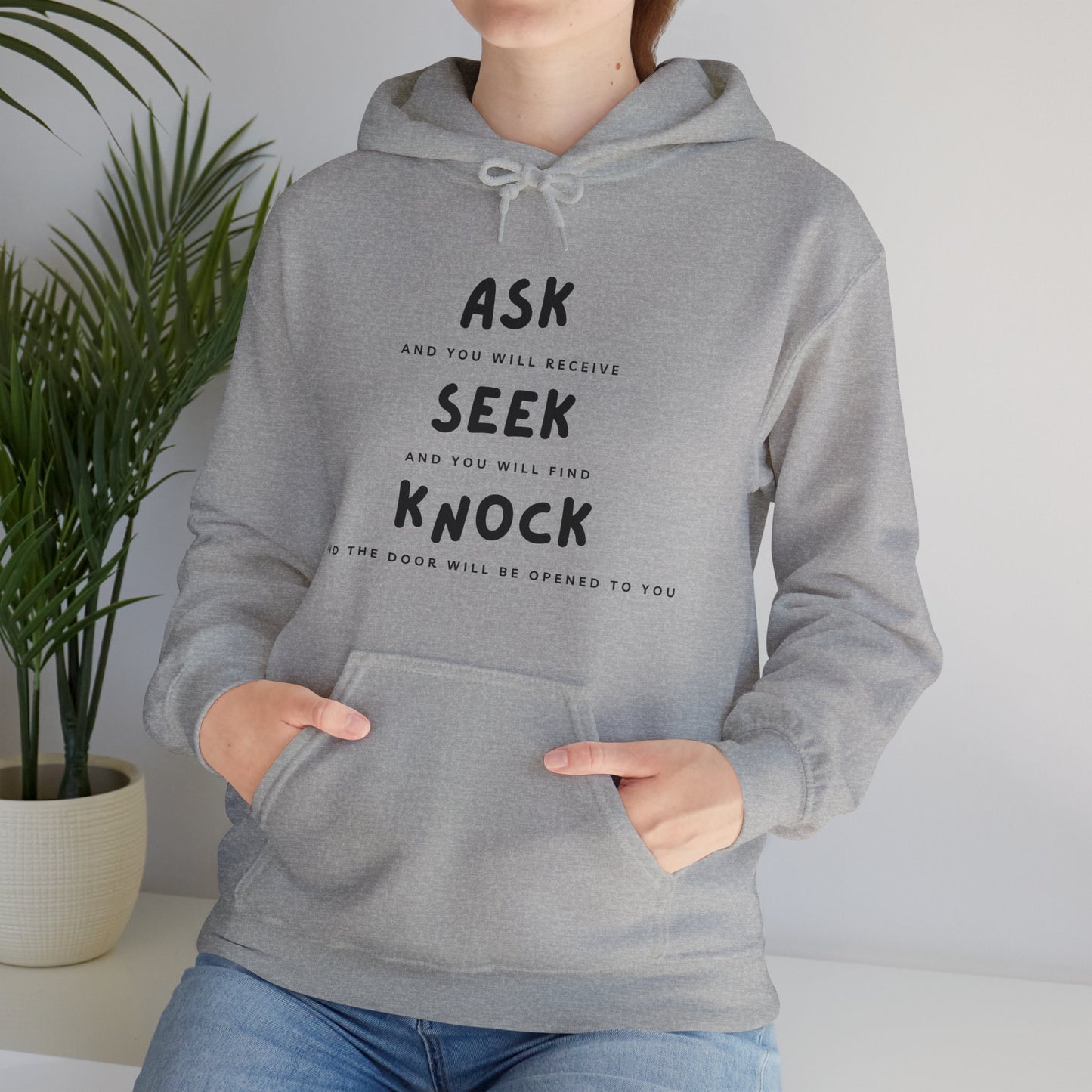 Ask, Seek, and Knock Unisex Heavy Blend™ Hooded Sweatshirt