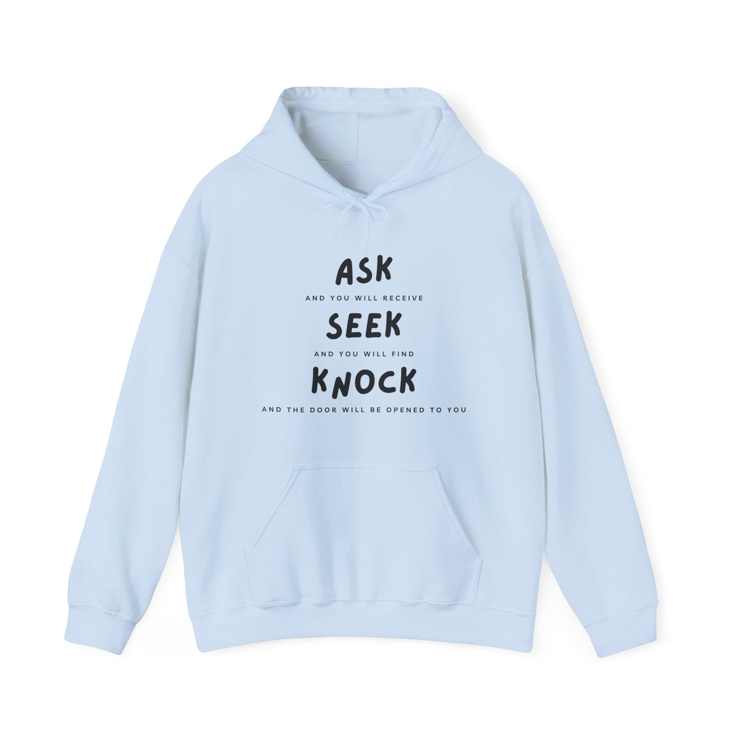 Ask, Seek, and Knock Unisex Heavy Blend™ Hooded Sweatshirt