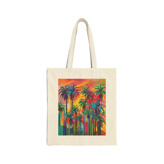 Tropical Splash Cotton Canvas Tote Bag