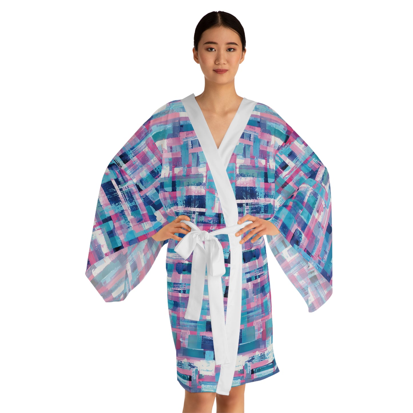 Sea Meets City Life Long Sleeve Kimono Robe