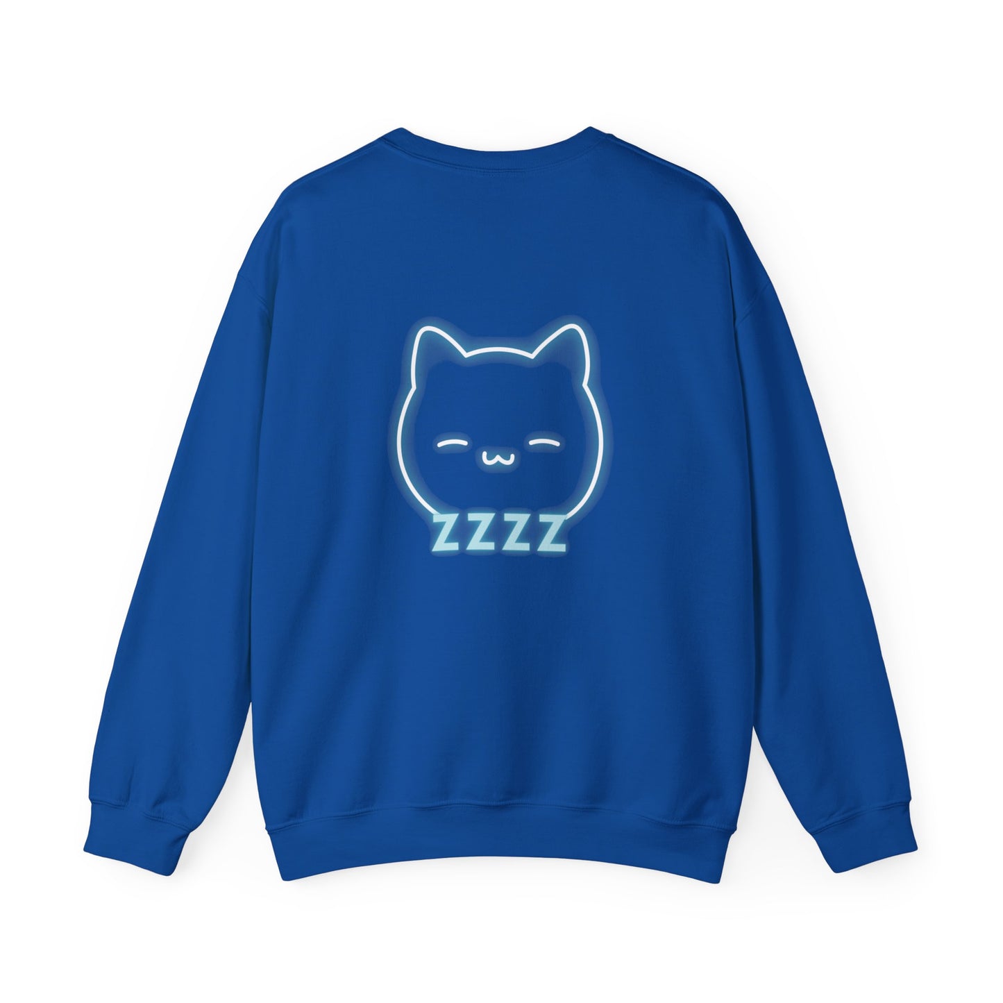Blue Cat Glow After Coffee Unisex Heavy Blend™ Crewneck Sweatshirt