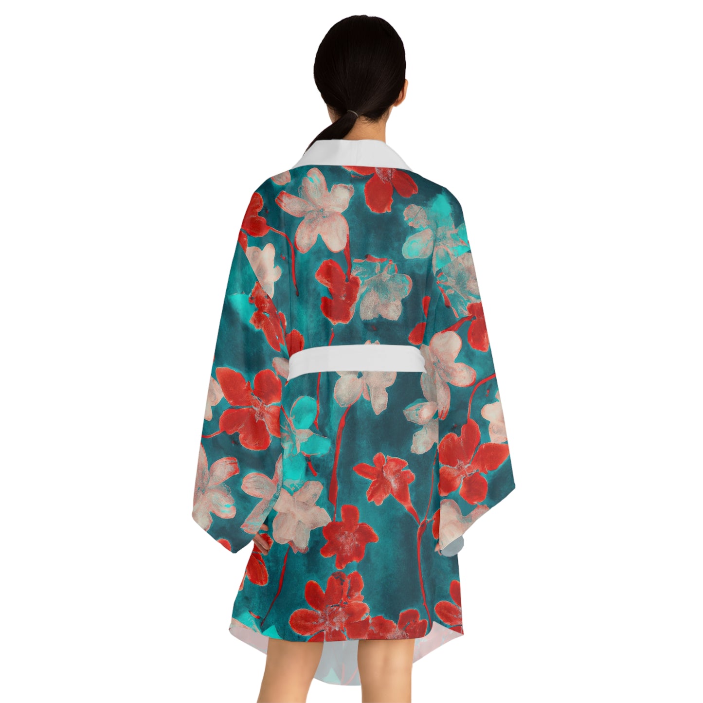 Japanese Sakura Long Sleeve Kimono Robe