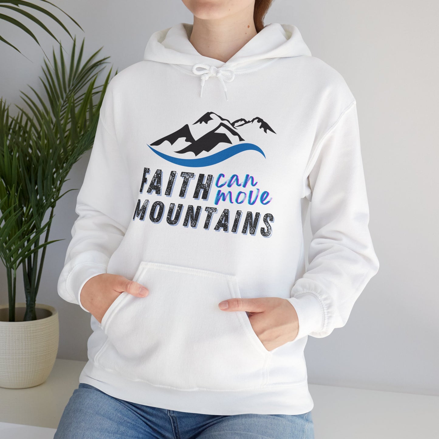 Faith Can Move Mountains Unisex Heavy Blend™ Hooded Sweatshirt