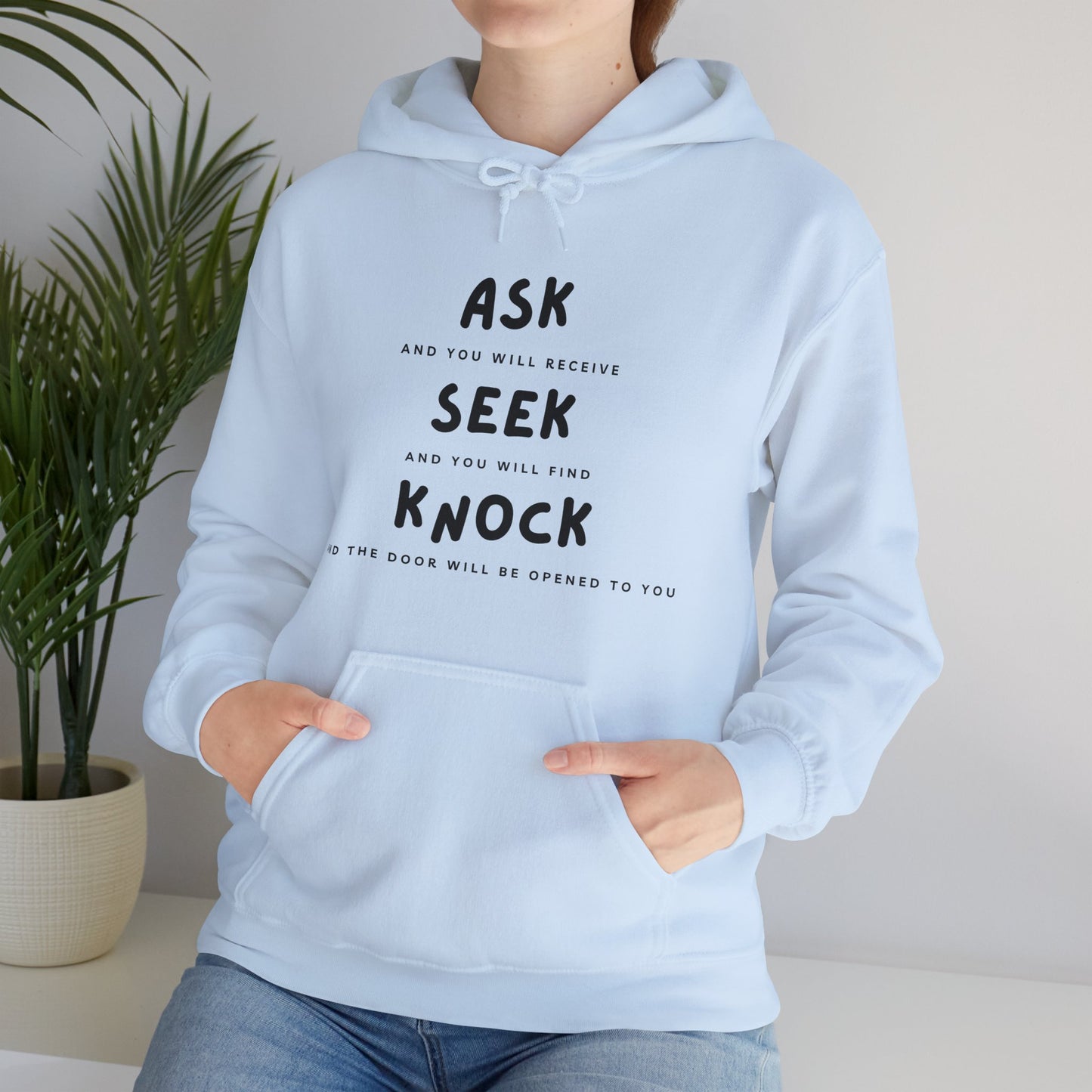 Ask, Seek, and Knock Unisex Heavy Blend™ Hooded Sweatshirt