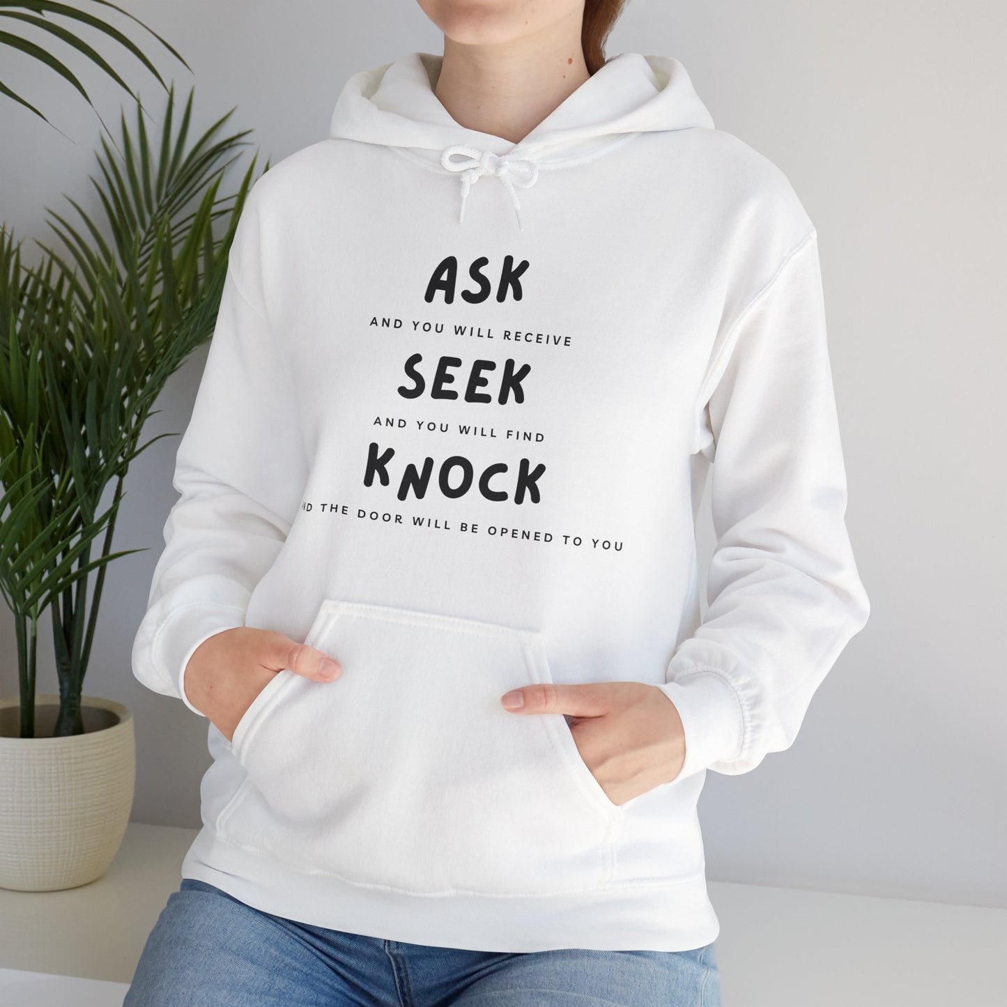 Ask, Seek, and Knock Unisex Heavy Blend™ Hooded Sweatshirt