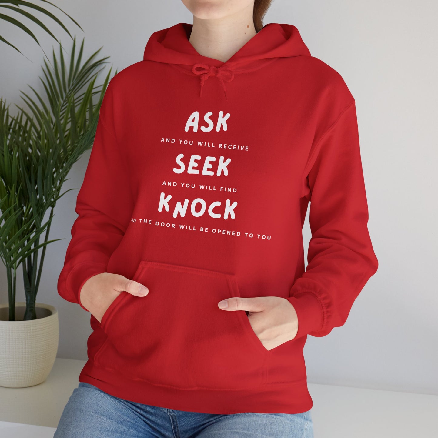 Ask, Seek, and Knock Unisex Heavy Blend™ Hooded Sweatshirt