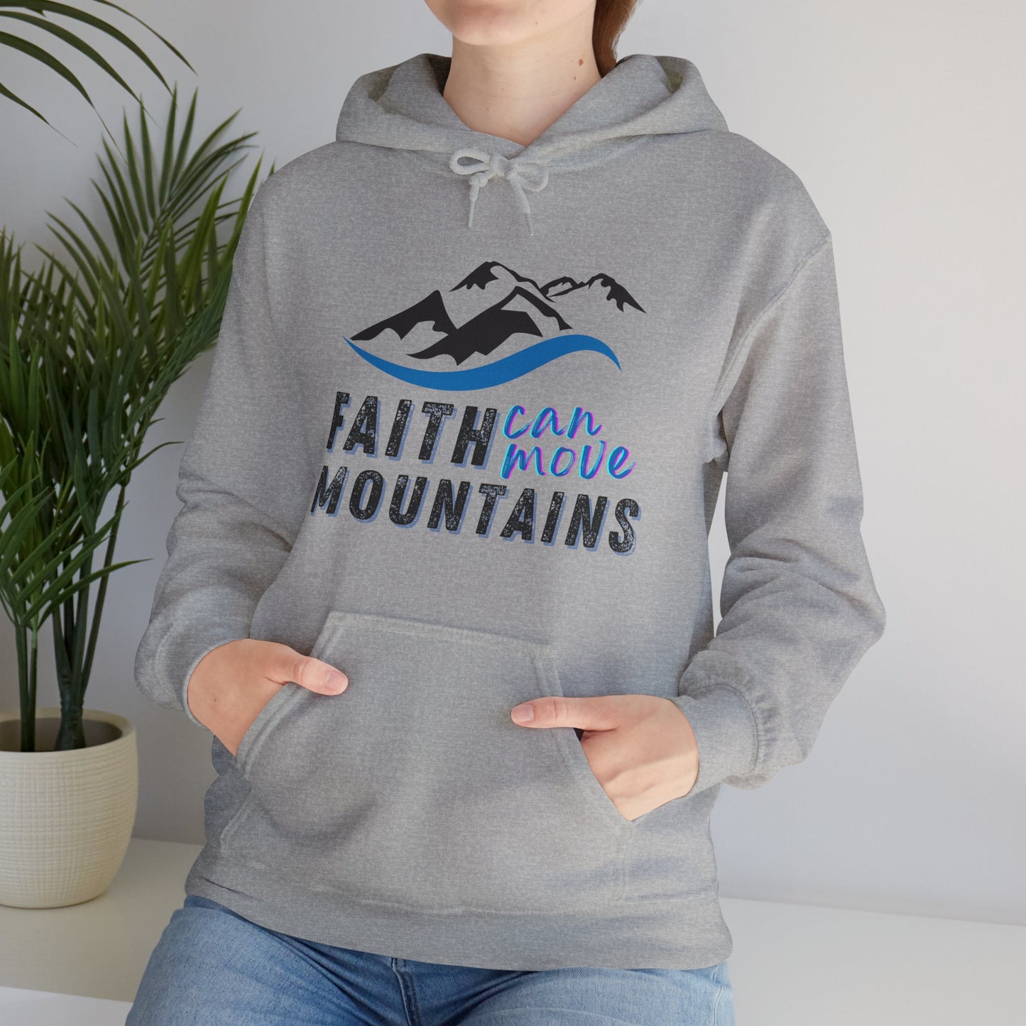 Faith Can Move Mountains Unisex Heavy Blend™ Hooded Sweatshirt